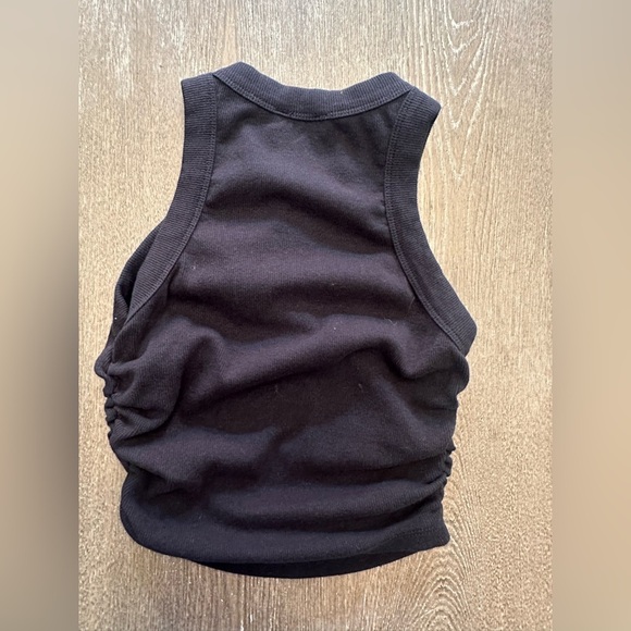 PRINCESS POLLY BLACK CROPPED CINCH SIDED BASIC TANK - Size 2 SKU:487 - Picture 4 of 7